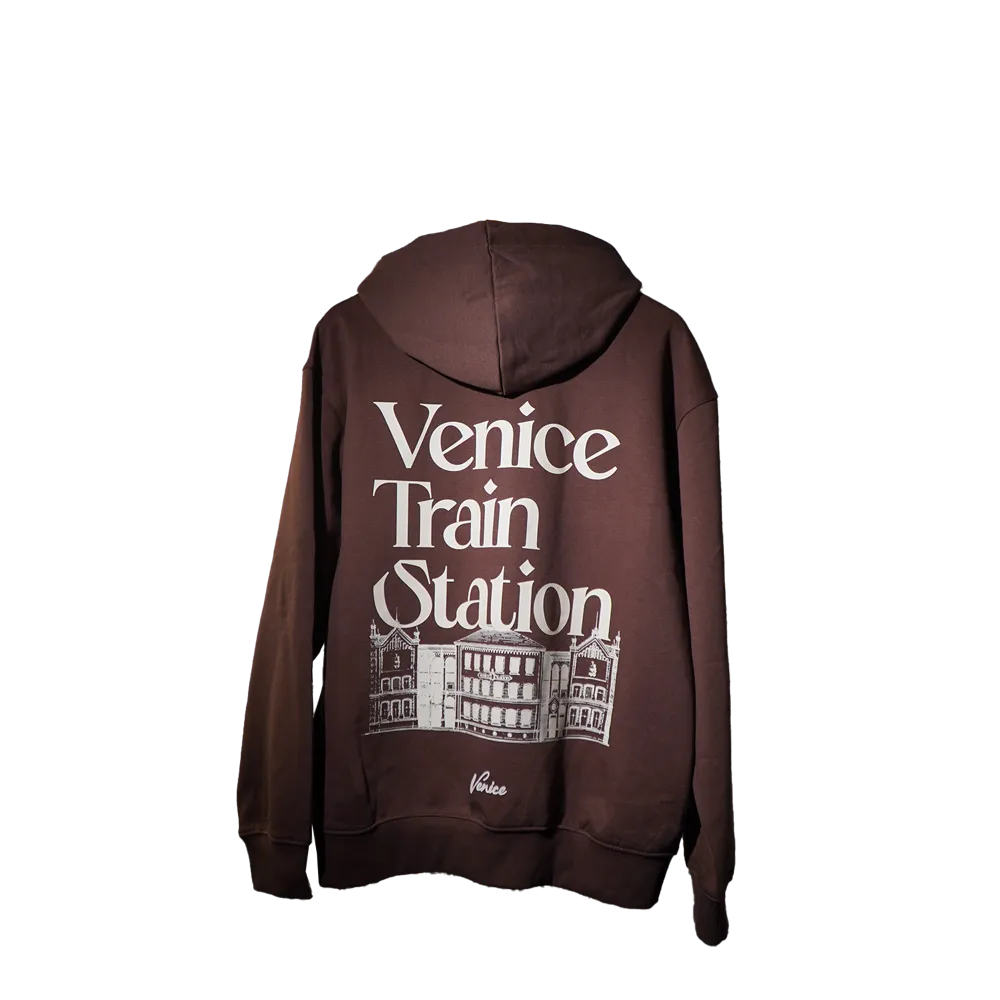 Sudadera marrón con capucha Venice Train Station