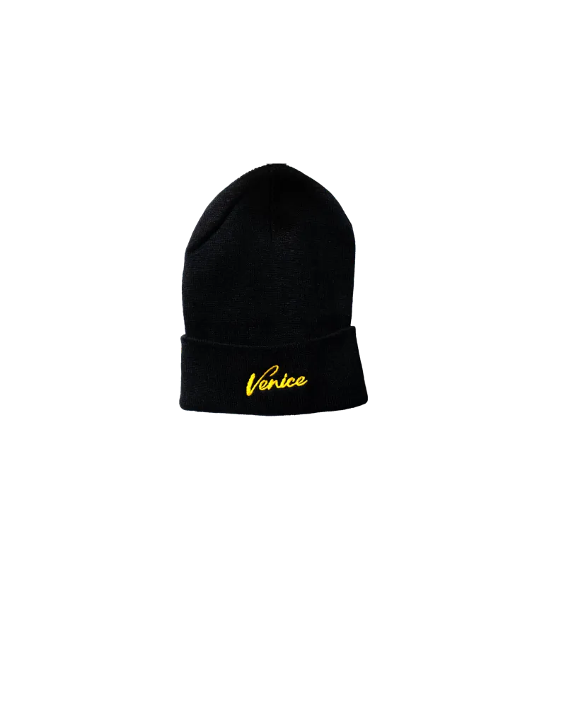 Gorro negro con logo amarillo Racing