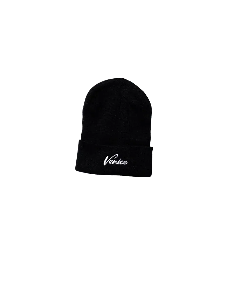 Gorro negro con logo blanco Racing